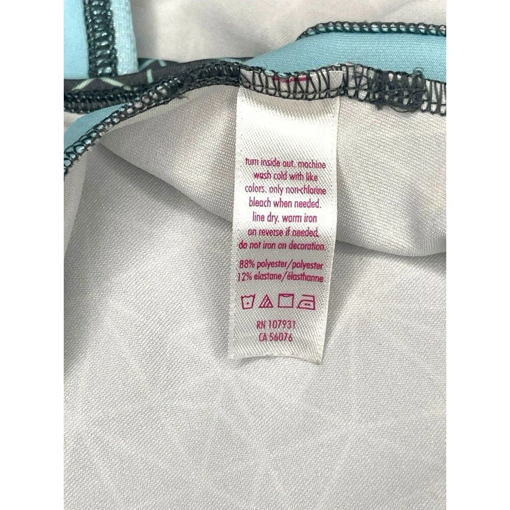 Justice Active Girls Leotard Size 14 Blue Gray Geometric Sparkly Double Strap